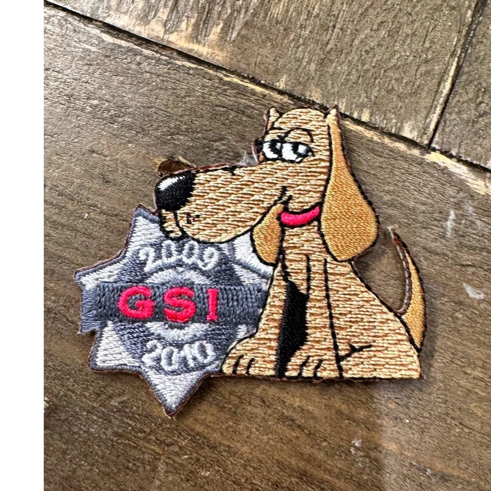 Girl Scouts GSI 2010 Dog Mascot Embroidered Die Cut Fun Patch